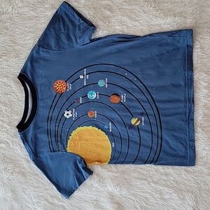 Gymboree Cosmic Club Solar System Graphic Short Sleeve Tee Shirt Size 14 Boys